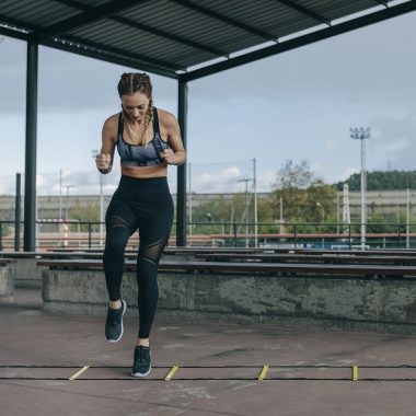 Sportswoman jumping